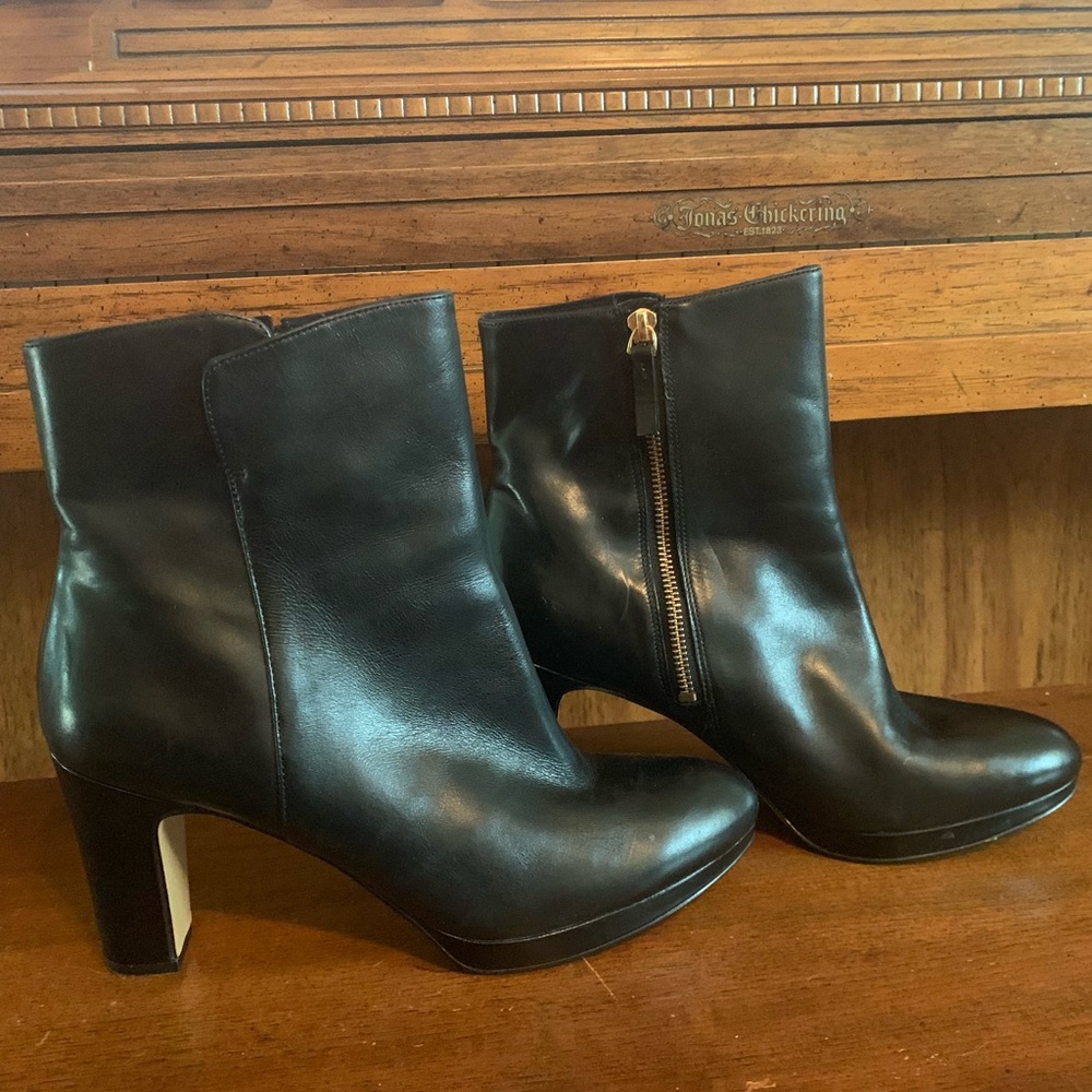 Platform heeled booties